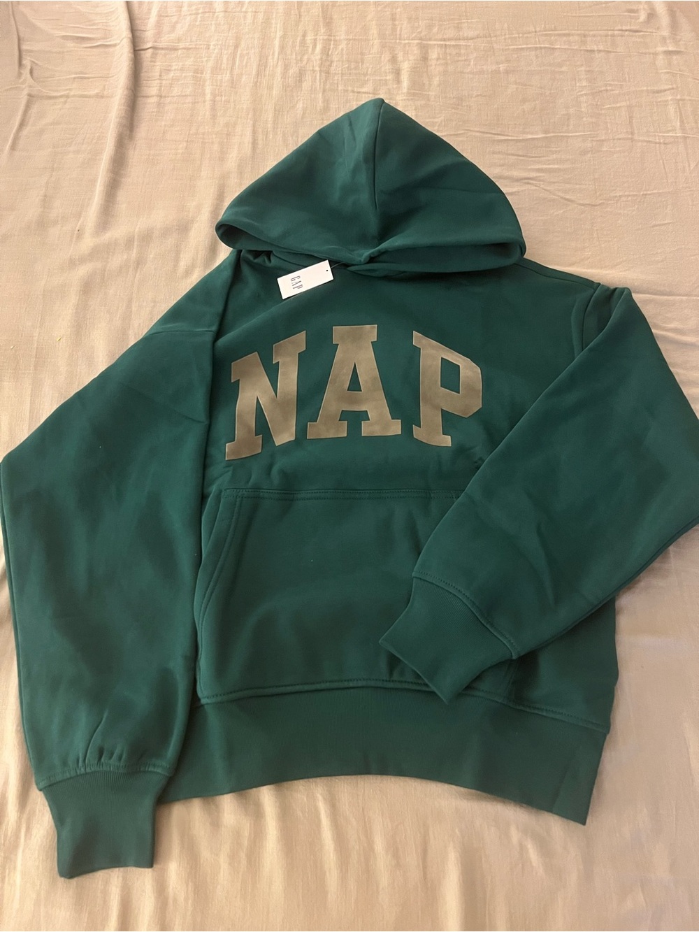 GAP Green Pullover Hoodie with NAP Lettering
